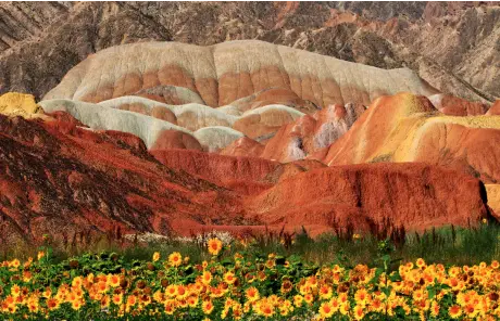 China Silk Road tour to Zhangye Rainbo mountain