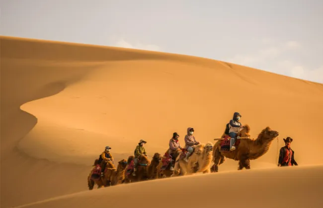 Camel ride during a Silk Road trip